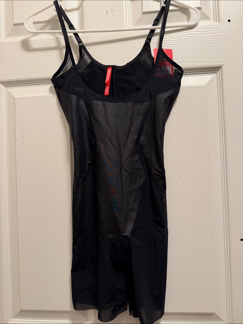 SPANX Black Mid-Thigh Shaper Bodysuit with Adjustable Straps